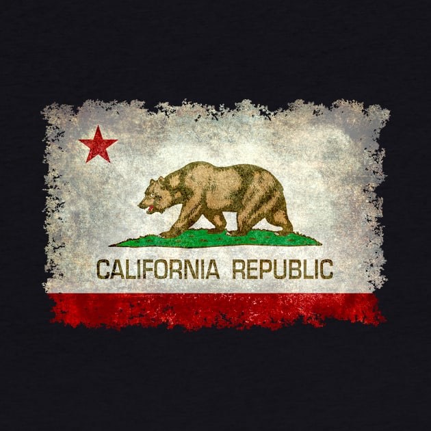 California Republic State Flag in Grungy Textures by Sterling